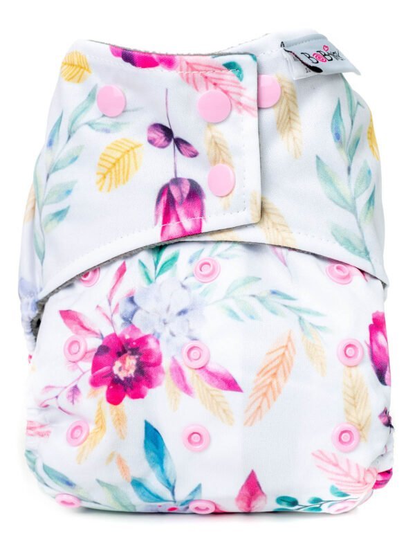 Kapsová AIO plienka Premium patentky - Ružové kvety