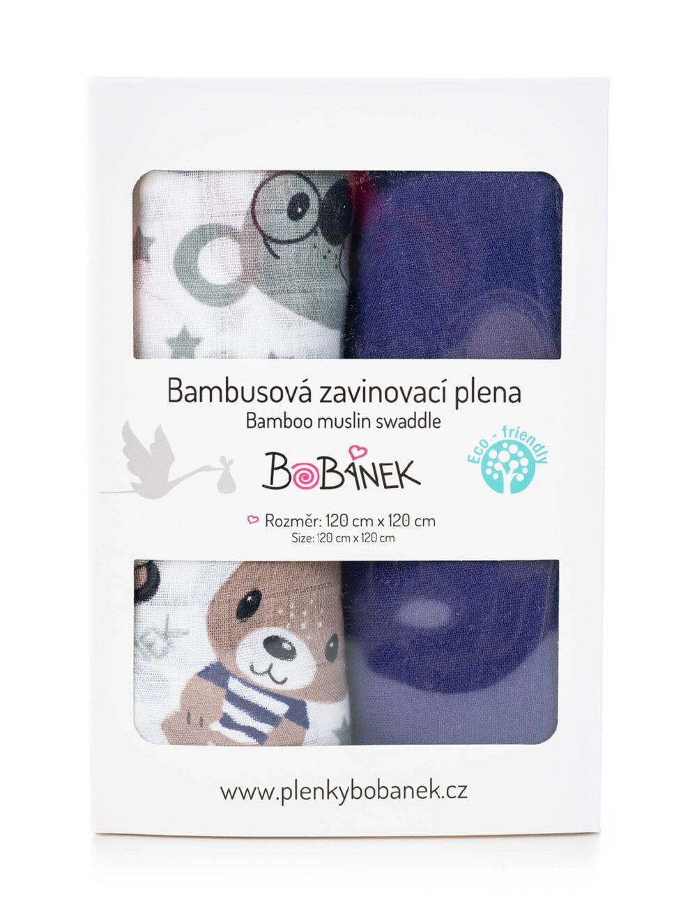 Bambusové zavinovací pleny Duo Pack - Medvídci v triku