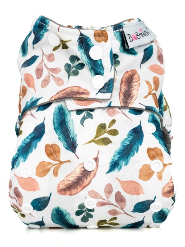 Kapsová AIO plienka Premium patentky - Biele pierka