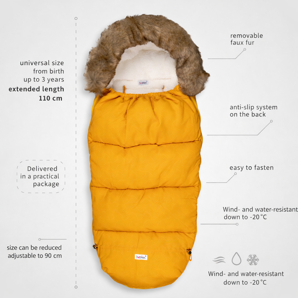 Footmuff - Mustard rings 10 fusak zluty